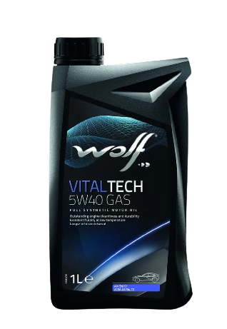 Моторное масло Wolf VitalTech 5W-40 GAS, 1л  (WOLF: 221161)